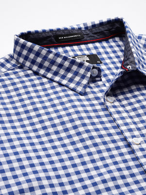 Thomas Scott Men RoyalBlue Plus Size Regular Fit Long Sleeves Gingham Checks Woven Casual Shirt