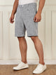 Thomas Scott Men Navy Mid-Rise Straight Fit Micro Checks Woven Linen Shorts