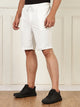 Thomas Scott Men White Mid-Rise Regular Fit Self Design Knee Length Knitted Shorts