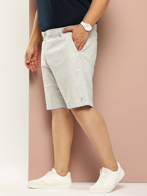 Thomas Scott Men Grey Plus Size Mid-Rise Regular Fit Woven Chinos Shorts