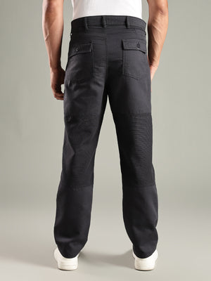 Thomas Scott Men Dark Grey Mid-Rise Relaxed Fit Woven Trouser
