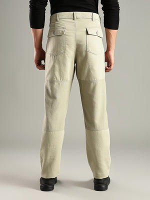 Thomas Scott Men Olive Mid-Rise Relaxed Fit Woven Trouser