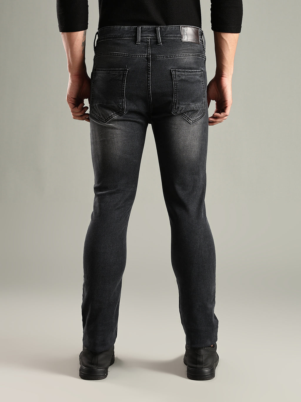 Thomas Scott Men Black Mid-Rise Straight Fit Stretchable Jeans