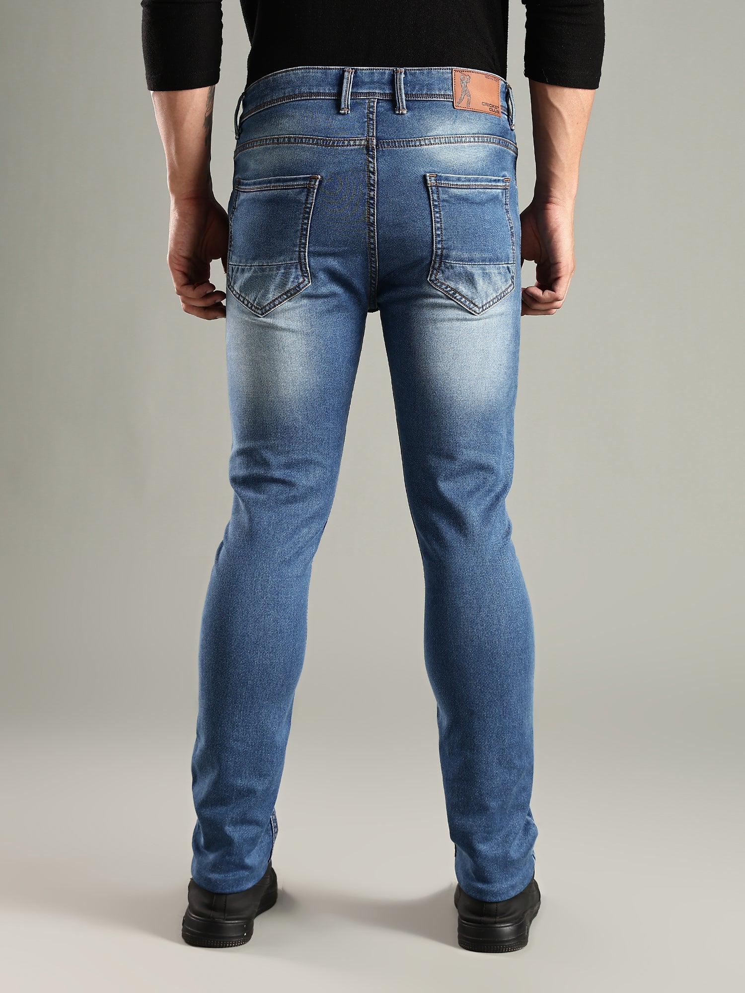 Thomas Scott Men Indigo Mid-Rise Straight Fit Stretchable Jeans