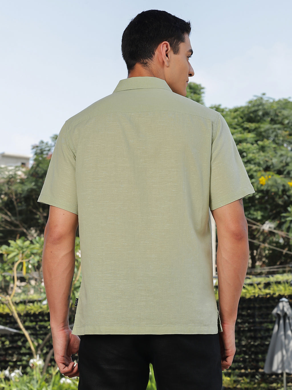 Thomas Scott Men Pista Short Sleeves Oversized Cotton Linen Casual Shirt