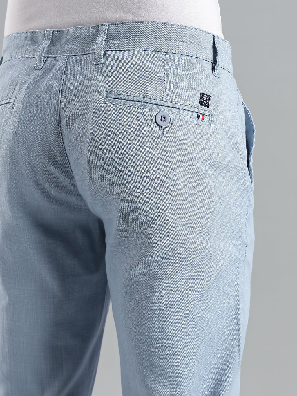 Thomas Scott Men Light Blue Mid-Rise Regular Fit Trouser