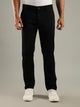 Black Straight Fit Mid-Rise Solid Chinos Trouser For Men