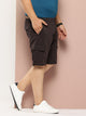 Thomas Scott Men Black Plus Size Regular Fit Mid-Rise Woven Cargo Shorts