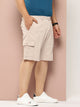 Thomas Scott Men Cream Plus Size Regular Fit Mid-Rise Woven Cargo Shorts