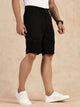 Thomas Scott Men Black Straight Fit Mid-Rise Cargo Shorts