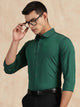 Thomas Scott Men Dark Green Slim Fit Long Sleeves Button-Down Collar Solid Filafil Formal Shirt
