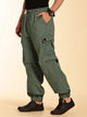 Thomas Scott Men SeaGreen Mid-Rise Regular Fit Parashute Cargos Trousers