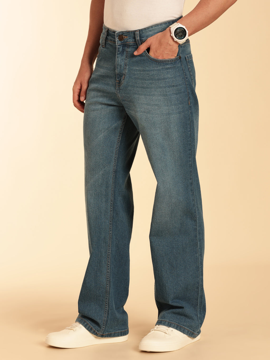 Thomas Scott Men Smart Relaxed Fit Light Fade Stretchable Jeans