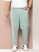Blue Plus Size Smart Easy Wash Regular Fit Mid-Rise Solid Woven Trouser For Men