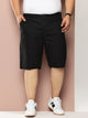 Thomas Scott Men Black Plus Size Mid-Rise Regular Fit Woven Chinos Shorts