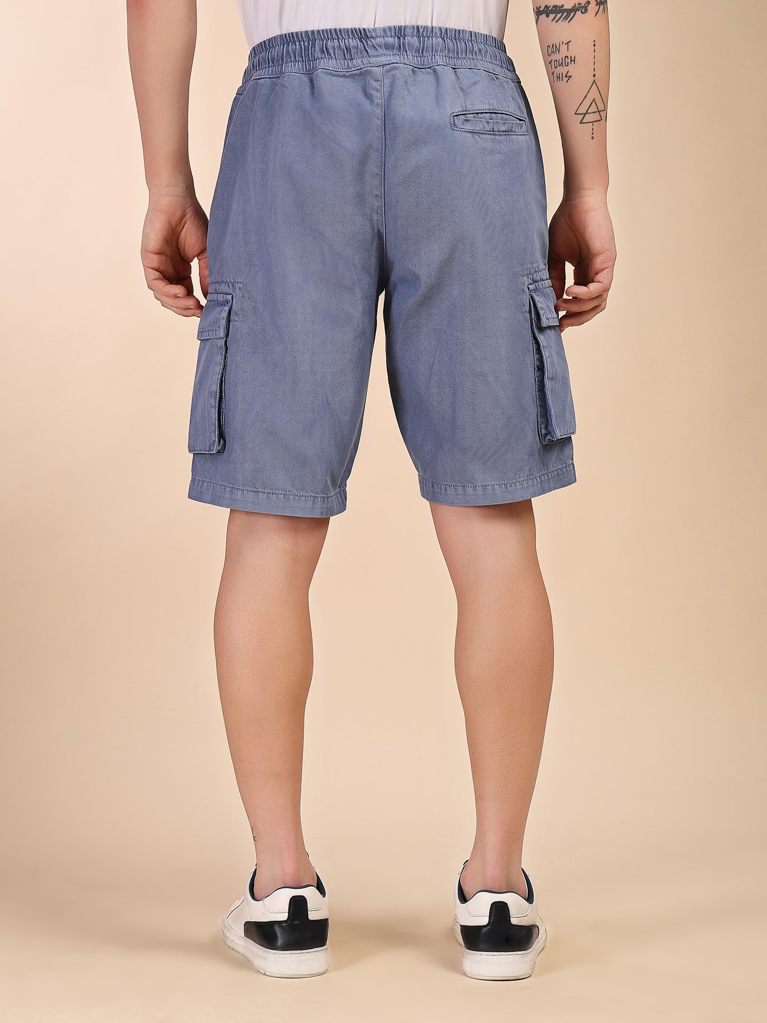 Thomas Scott Men Blue Mid-Rise Straight Fit Above Knee Cotton Woven Cargo Shorts