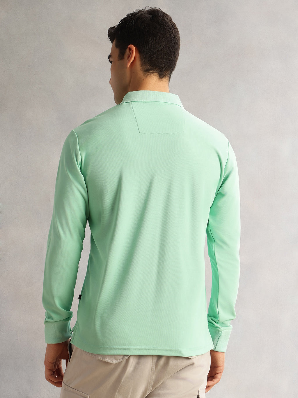 Thomas Scott Men Pista Regular Fit Long Sleeves Solid Polyester Knitted Polo Collar T-shirt
