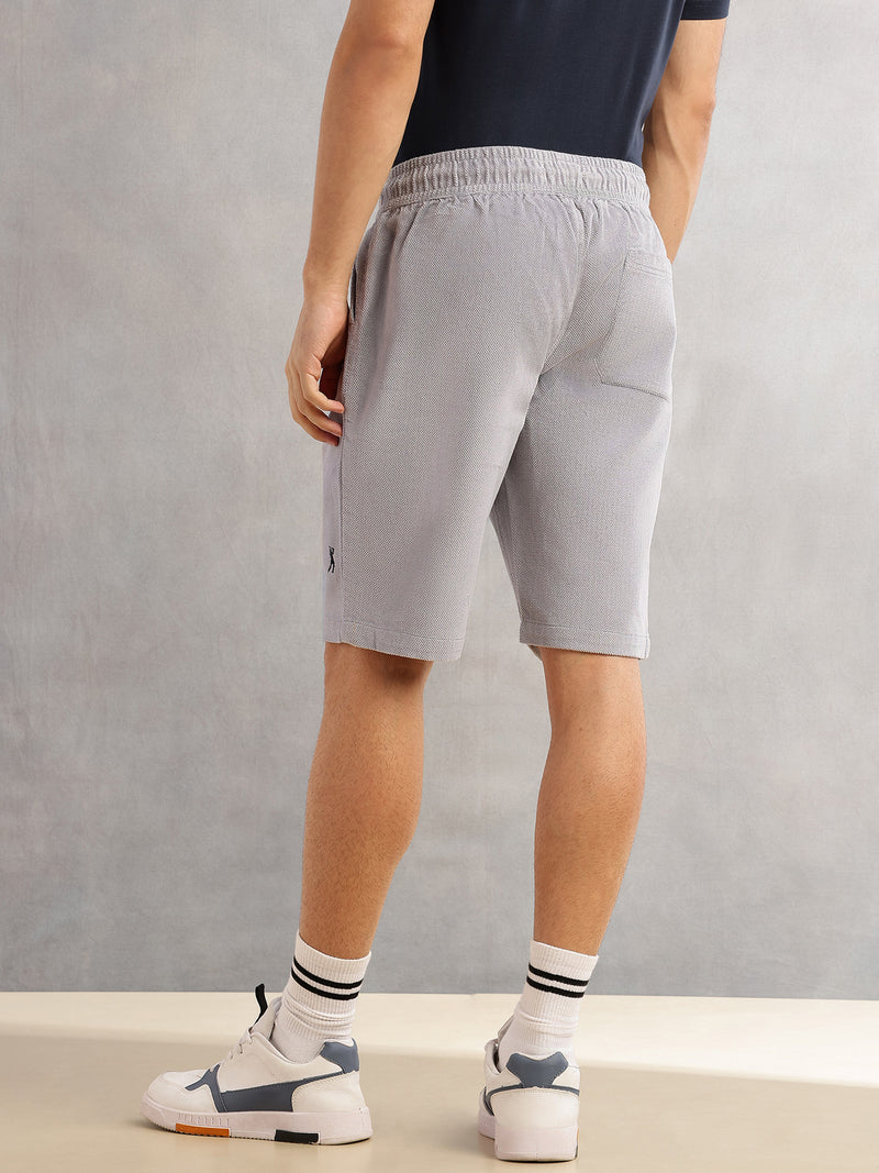 Thomas Scott Men Grey Regular Fit Mid-Rise Corduroy Casual Shorts
