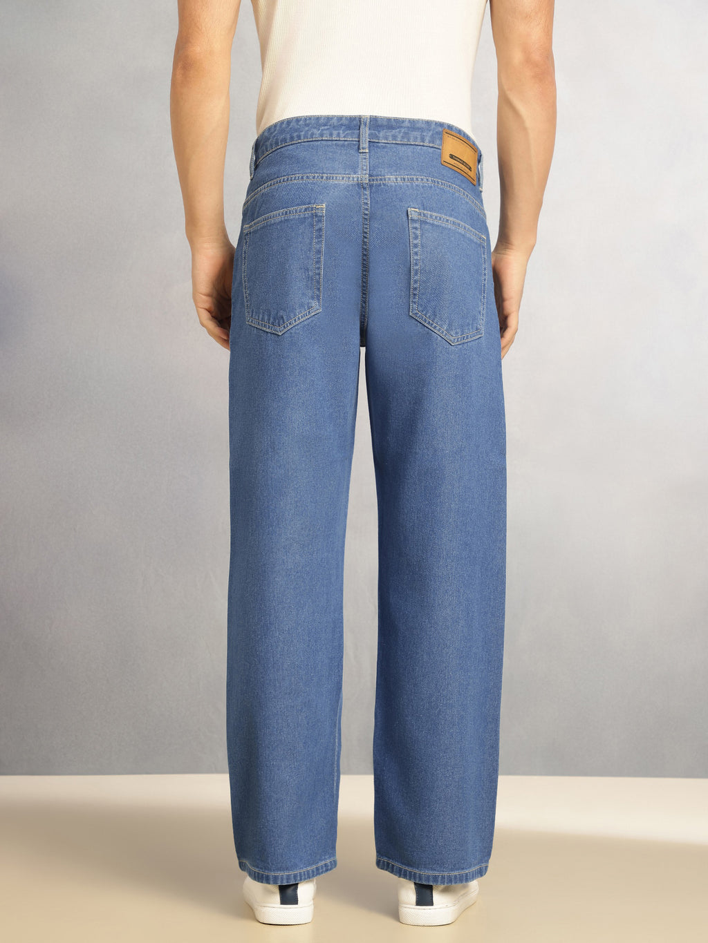 Thomas Scott Men Mid Blue Mid-Rise Baggy Fit No Fade Highly Distressed 100% Cotton Non Stretchable Jeans