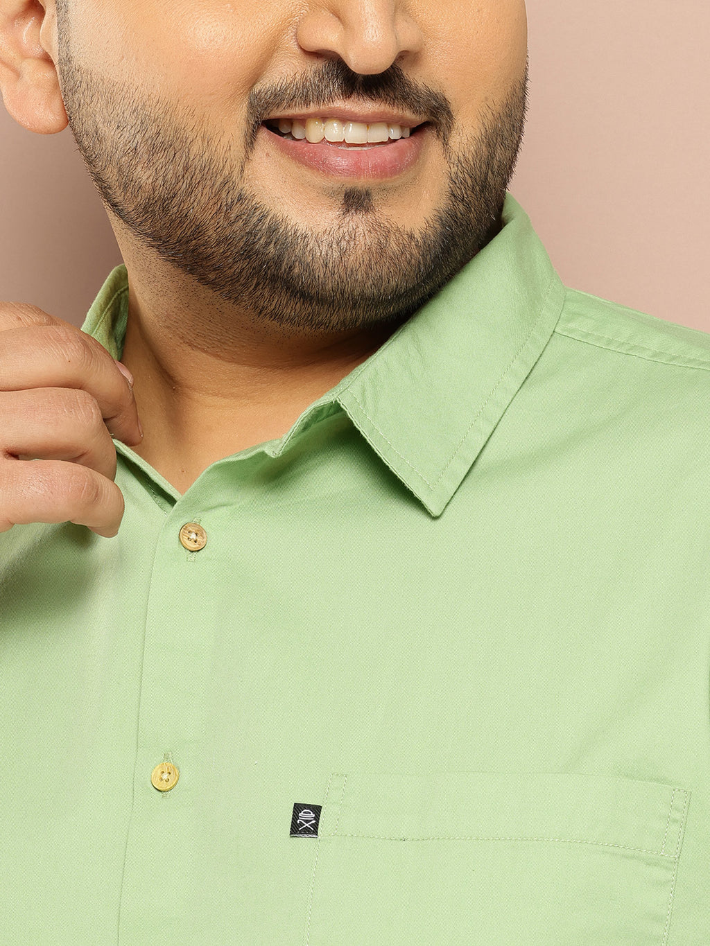 Thomas Scott Men Pista Plus Size Regular Fit Short Sleeves Spread Collar 100% Cotton Casual Shirt