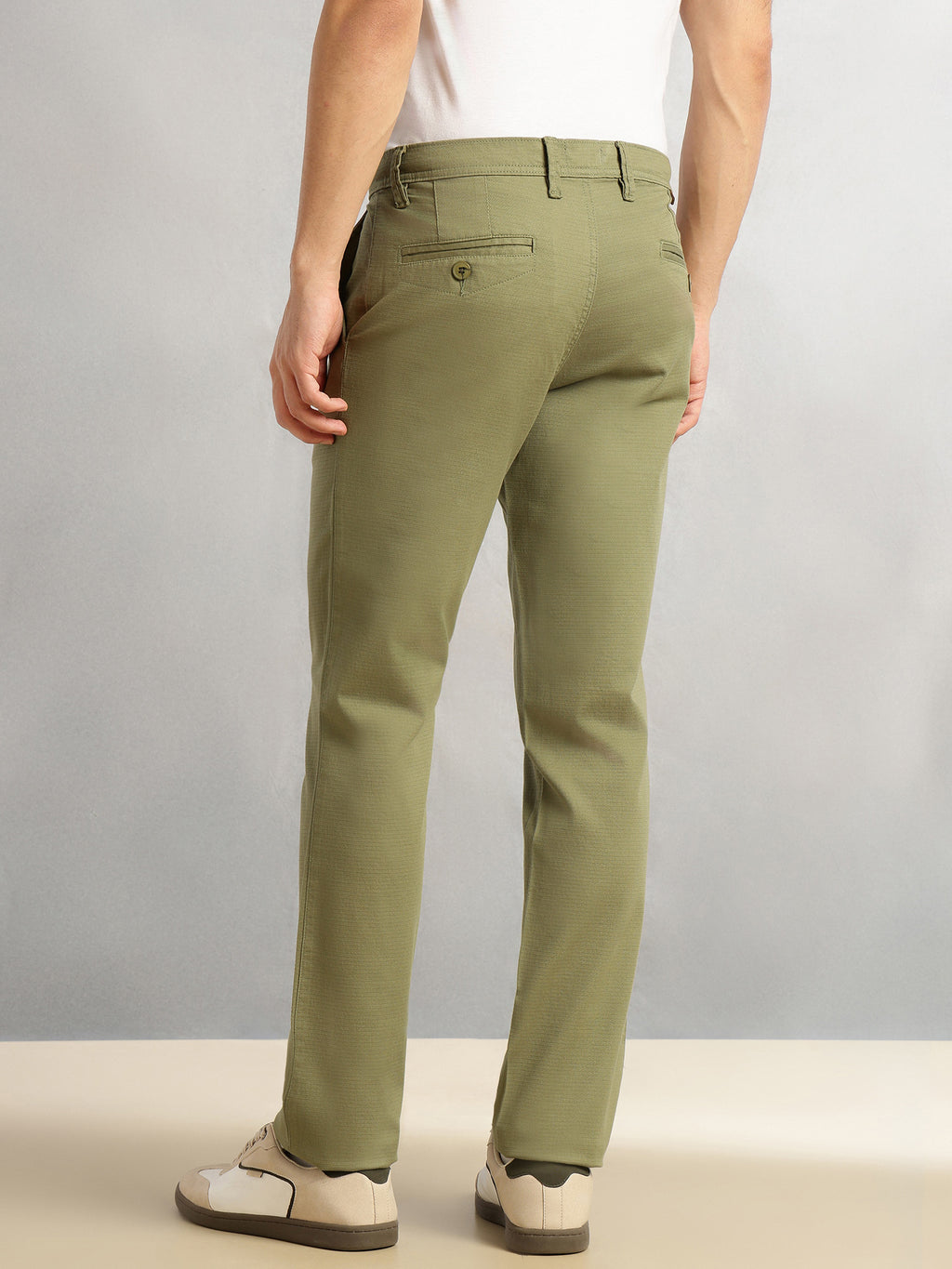 Thomas Scott Men Green Cricket Club Collection Regular Fit Mid-Rise Solid Woven Trouser
