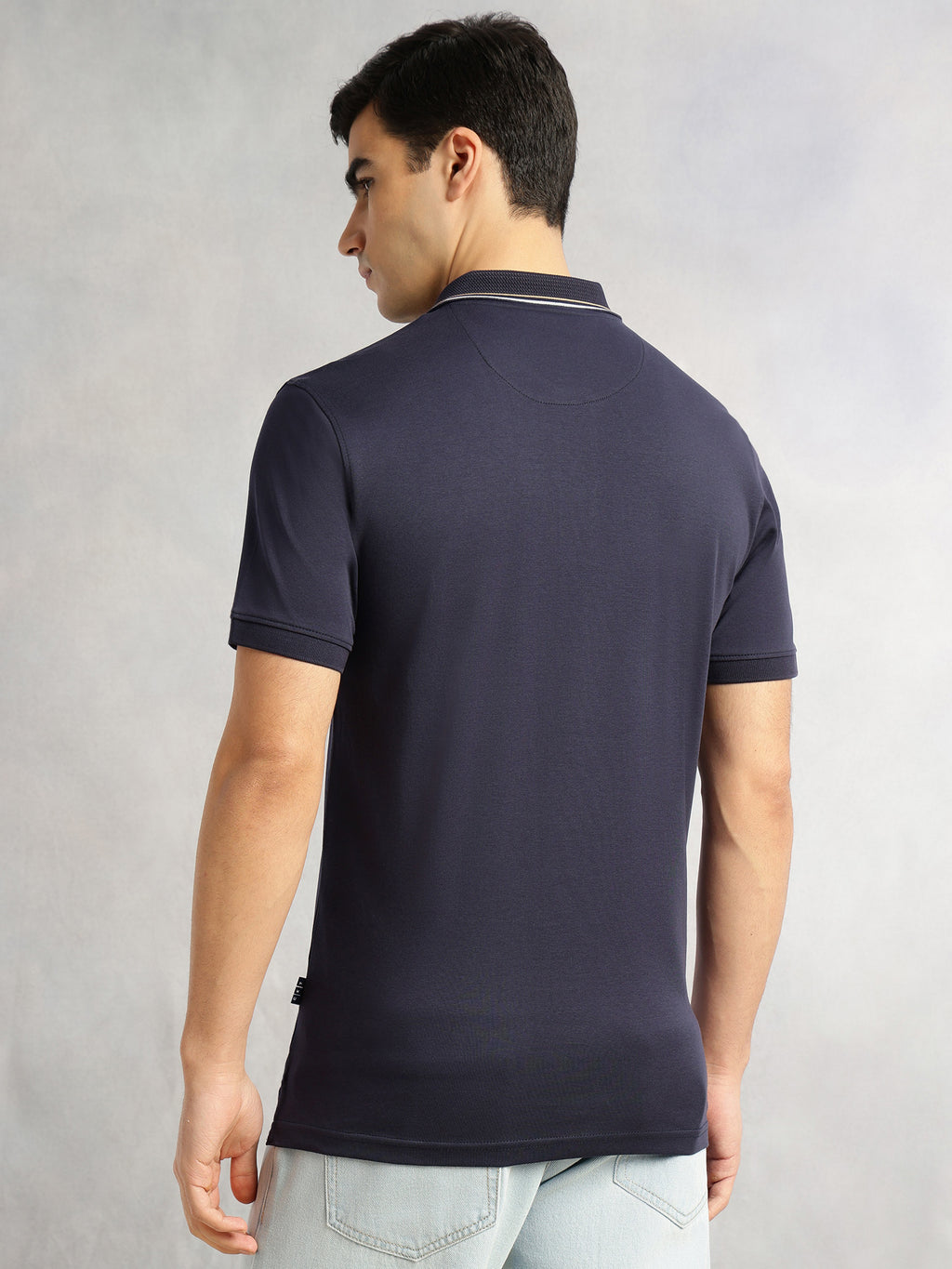 Thomas Scott Men Navy Cricket Club Collection Regular Fit Short Sleeve 100% Cotton Knitted Polo Collar T-Shirt