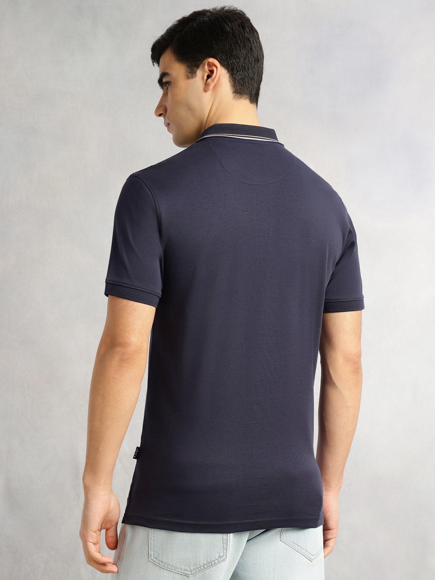 Thomas Scott Men Navy Cricket Club Collection Regular Fit Short Sleeve 100% Cotton Knitted Polo Collar T-Shirt