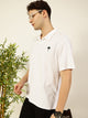 Thomas Scott Men White Relaxed Fit Short Sleeves Solid Polo Collar Knitted T-Shirt