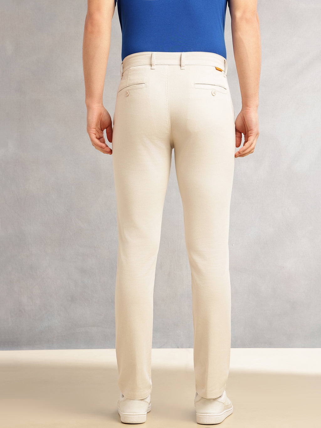 Thomas Scott Men Beige Cricket Club Collection Regular Fit Mid-Rise Solid 4 Pockets Woven Chinos Trouser