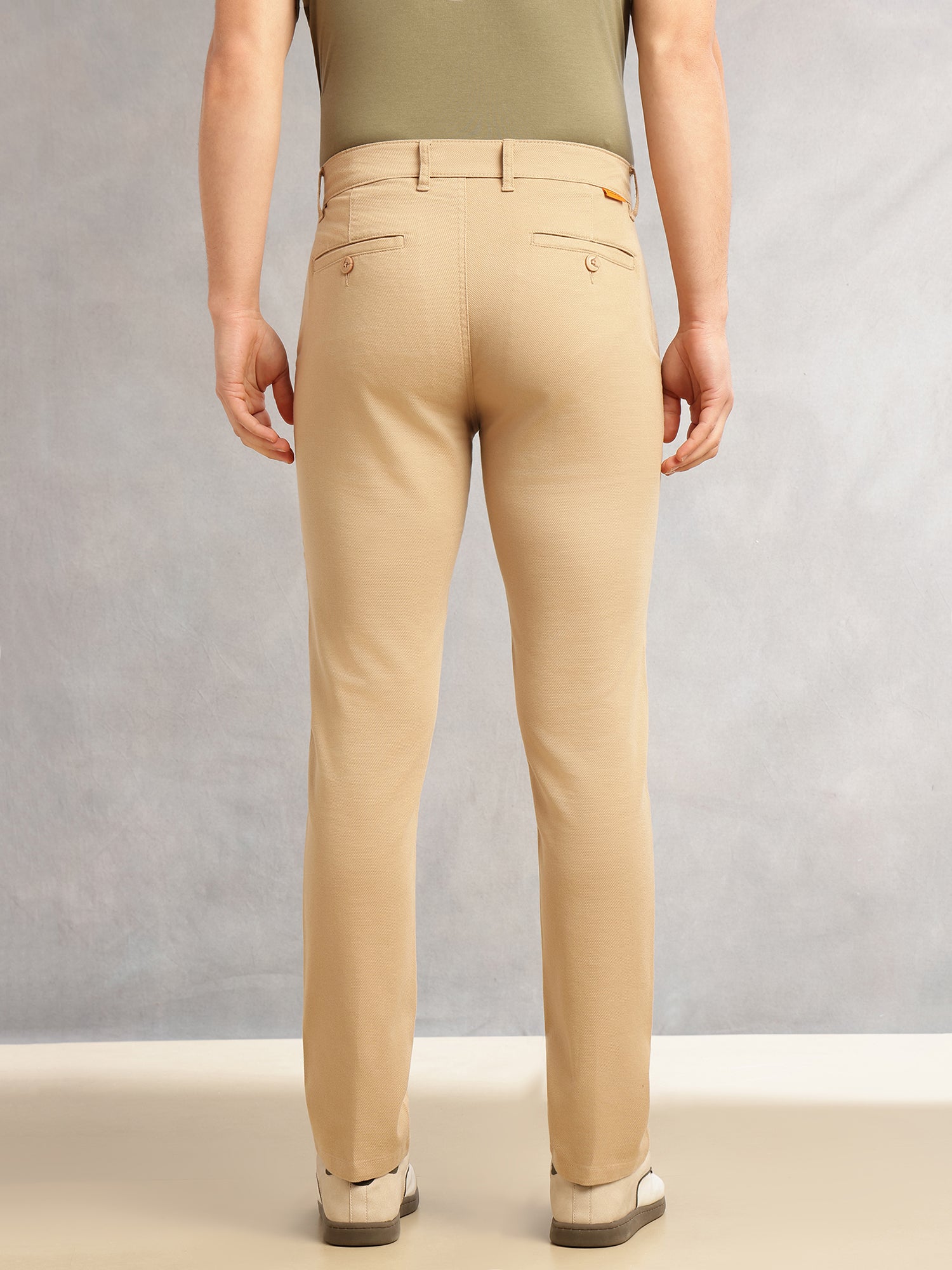 Thomas Scott Men Khaki Cricket Club Collection Regular Fit Mid-Rise Solid 4 Pockets Woven Chinos Trouser
