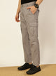 Thomas Scott Men Grey Slim Fit Mid-Rise Solid 6 Pockets Woven Cargo Trouser