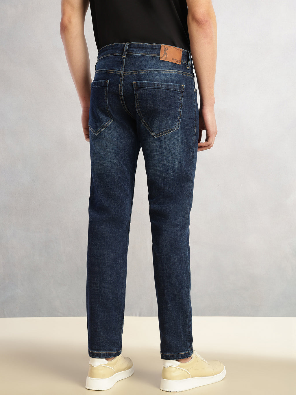 Thomas Scott Men Mid Blue Cricket Club Collection Slim Fit Mid-Rise Faded 5 Pockets Stretchable Jeans