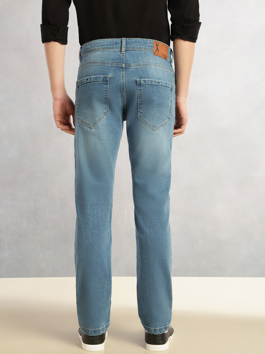 Thomas Scott Men Light Blue Cricket Club Collection Slim Fit Mid-Rise Faded 5 Pockets Stretchable Jeans