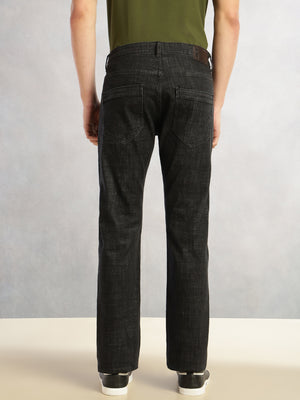 Thomas Scott Men Black Cricket Club Collection Straight Fit Mid-Rise No Faded 5 Pockets Stretchable Jeans
