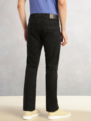 Thomas Scott Men Black Cricket Club Collection Mid-Rise No Faded Straight Fit 5 Pockets Stretchable Jeans