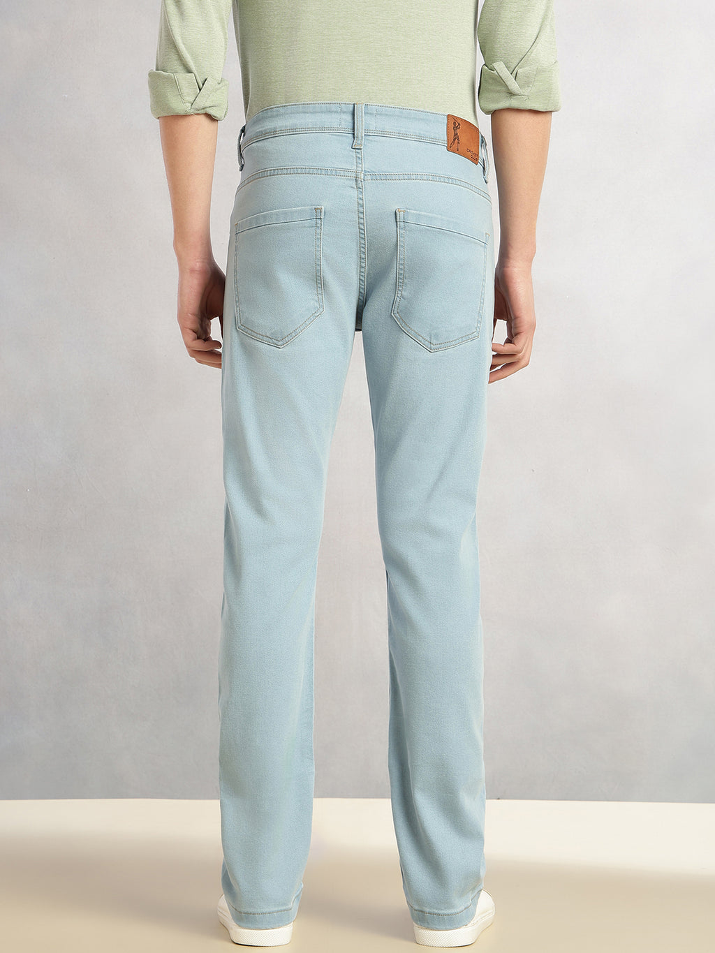 Thomas Scott Men Light Blue Cricket Club Collection Mid-Rise Straight Fit No Fade 5 Pockets Stretchable Jeans