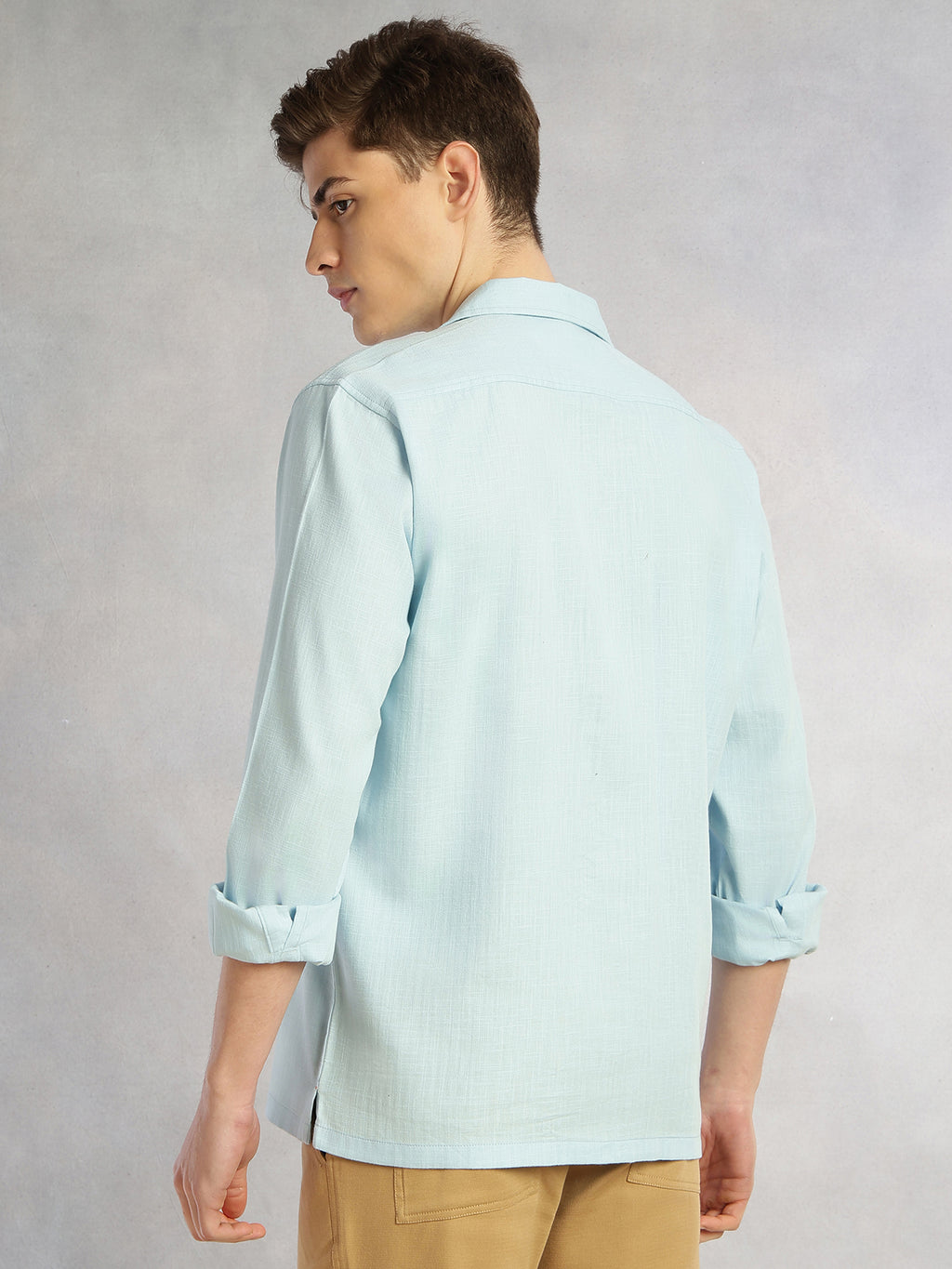 Thomas Scott Men Blue Cricket Club Collection Oversized Fit Long Sleeves Camp Collar 100% Cotton Shacket