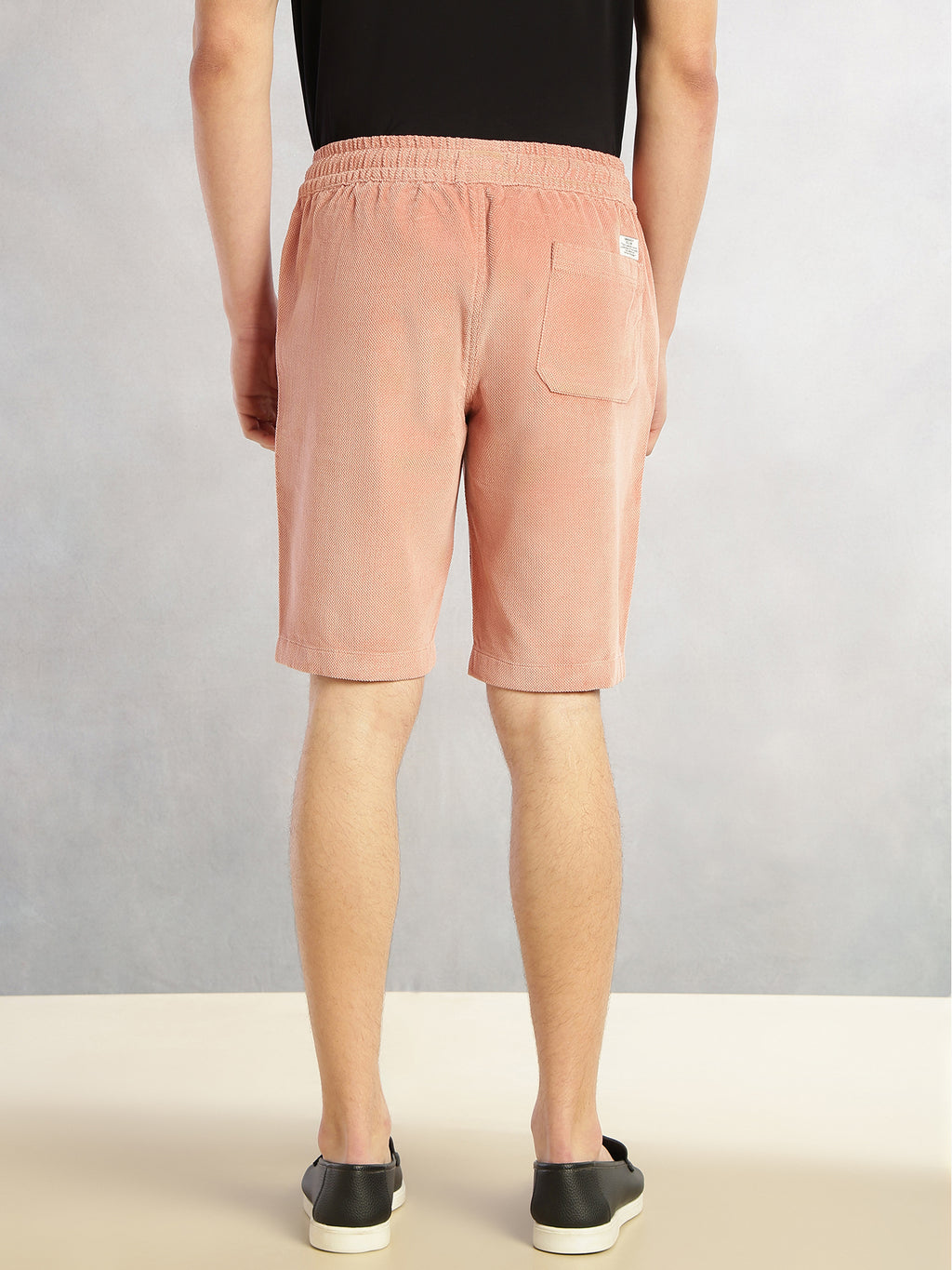 Thomas Scott Men Peach Cricket Club Collection Regular Fit Mid-Rise Woven Cotrises Corduroy Shorts