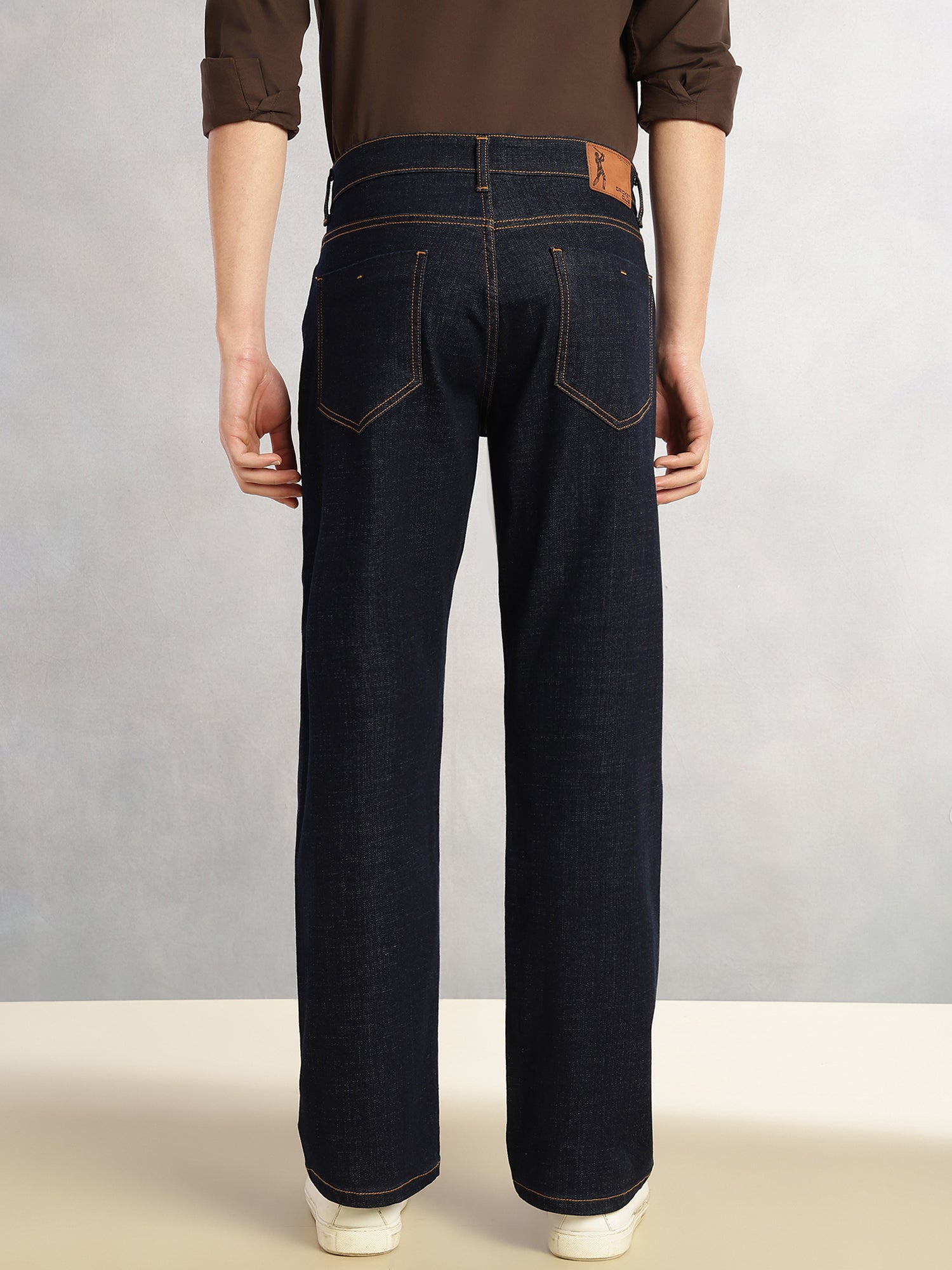 Thomas Scott Men Dark Blue Cricket Club Collection Mid-Rise Straight Fit No Fade Stretchable Jeans