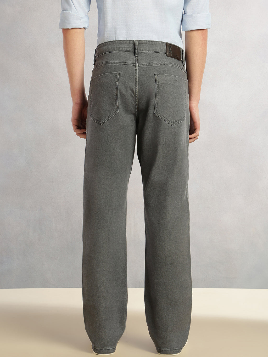 Thomas Scott Men Grey Cricket Club Collection Mid-Rise Straight Fit Faded 5 Pockets Stretchable Jeans