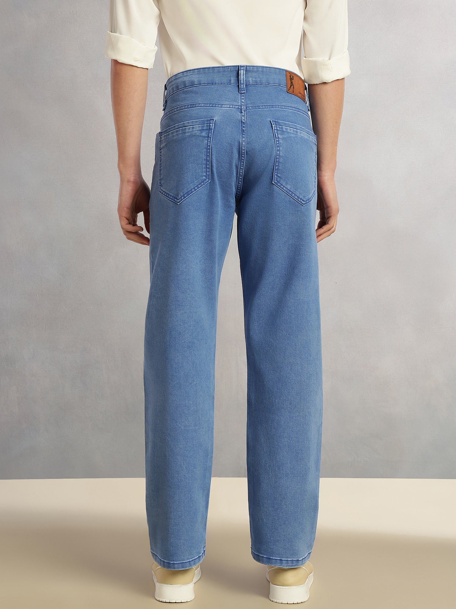 Thomas Scott Men Blue Cricket Club Collection Mid-Rise Straight Fit No Fade Stretchable Jeans
