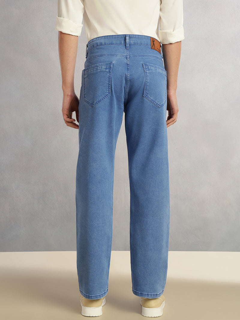 Thomas Scott Men Blue Cricket Club Collection Mid-Rise Straight Fit No Fade Stretchable Jeans
