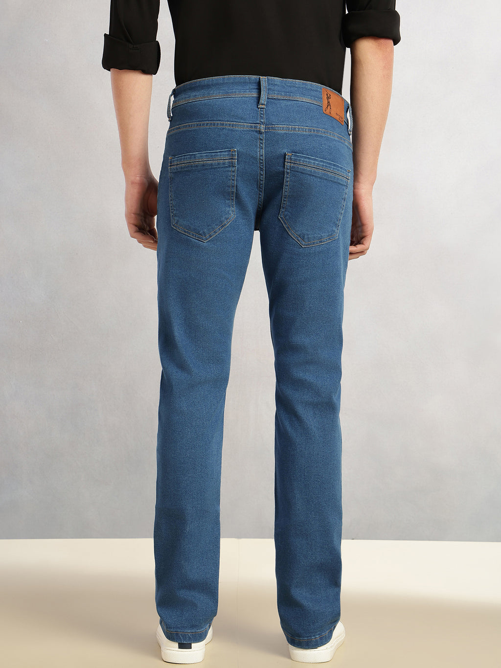 Thomas Scott Men Light Blue Cricket Club Collection Straight Fit Mid-Rise No Fade 5 Pockets Stretchable Jeans