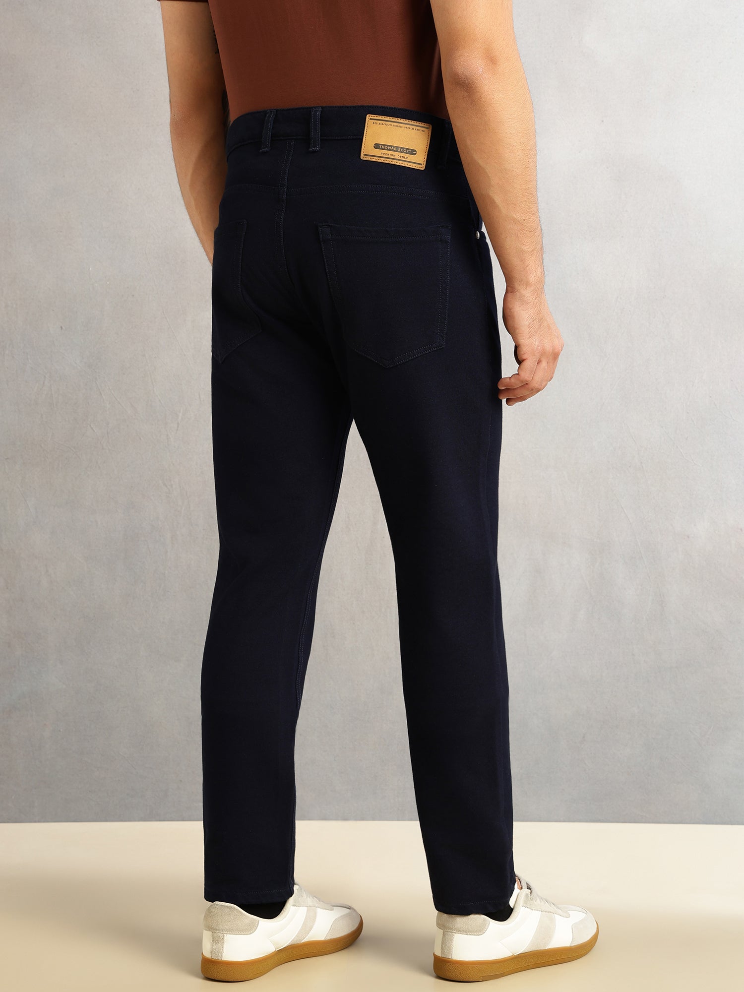 Thomas Scott Men Blue Smart Slim Fit Dark Shade 4-Way Stretch Performance Jeans