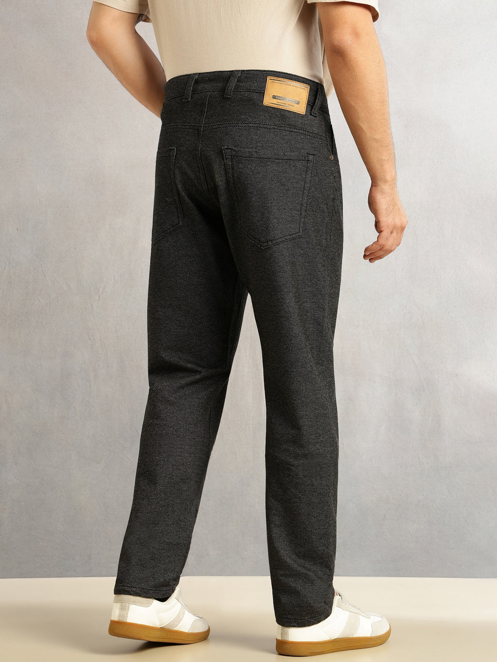 Thomas Scott Men Black Smart Slim Fit Dark Shade 4-Way Stretch Performance Jeans