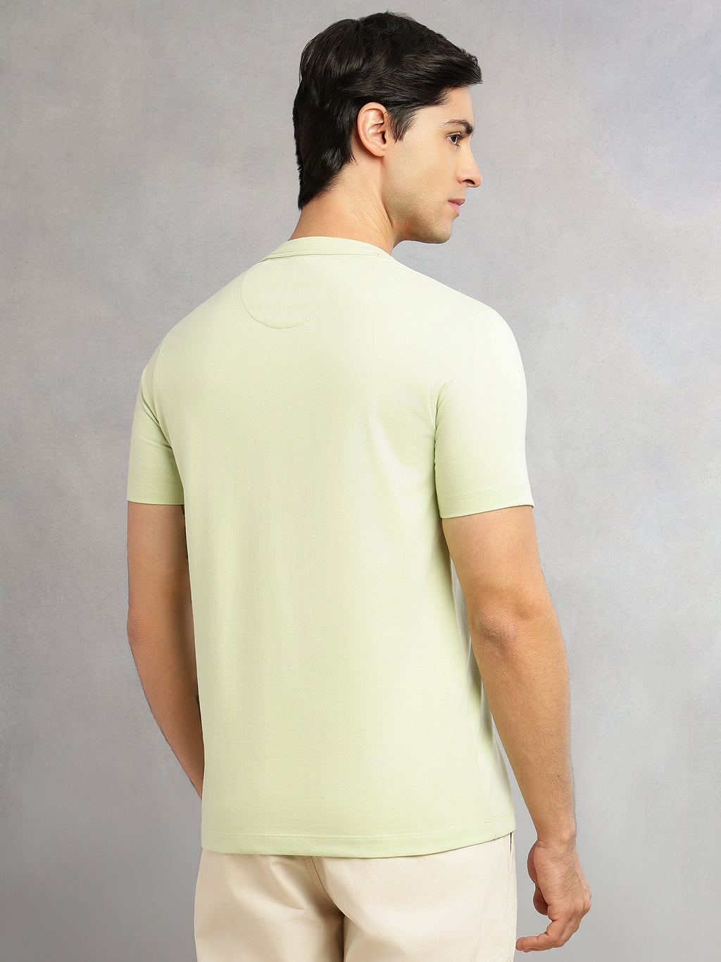 Thomas Scott Men Sea Green Cricket Club Collection Regular Fit Round Neck Short Sleeves Polycotton Solid Knitted T-shirt