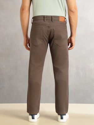 Thomas Scott Men Dark Olive Cricket Club Collection Straight Fit Mid-Rise Medium Shade Stretchable Jeans-Clean Look, 5 Pocket Design