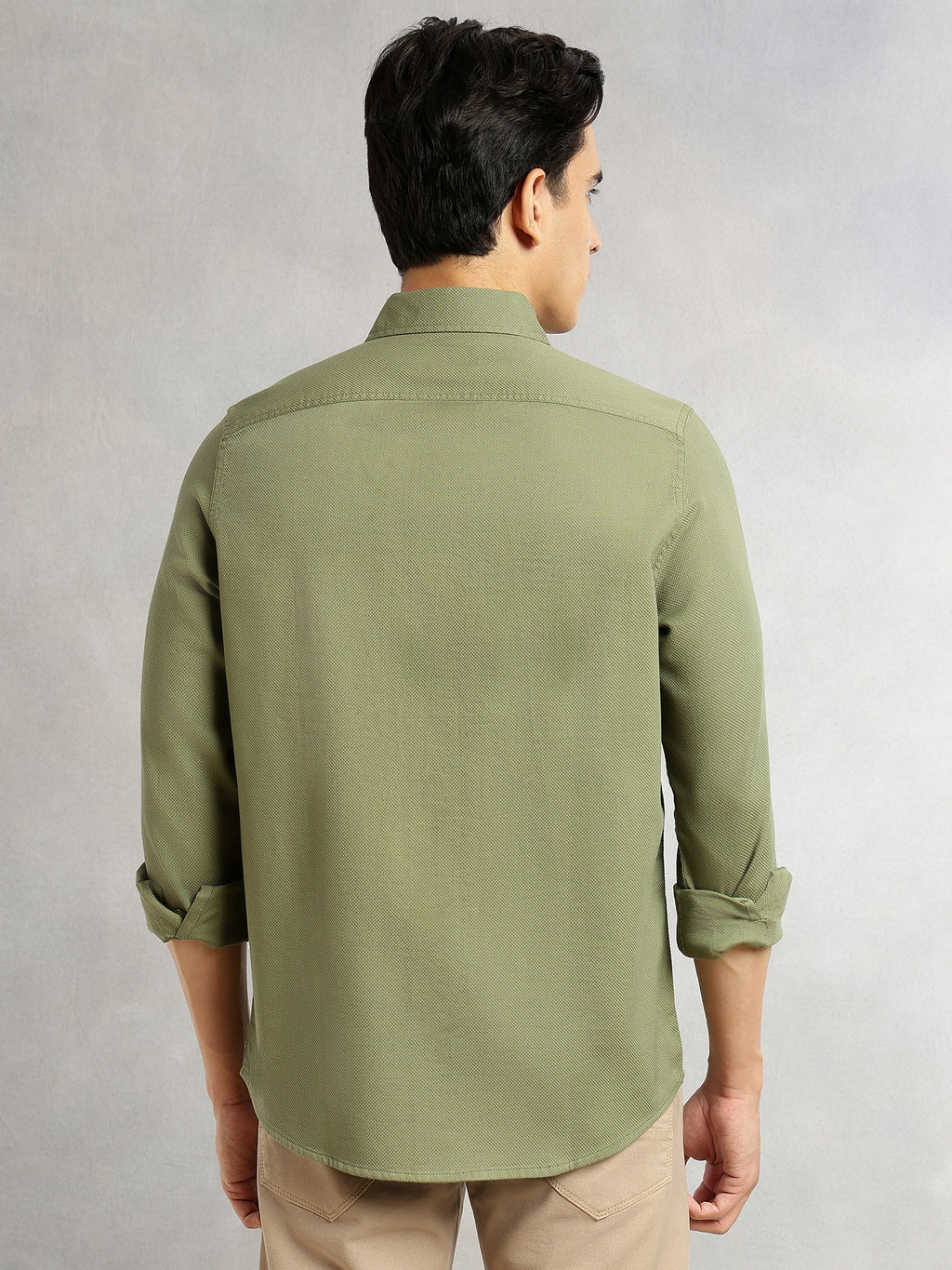 Thomas Scott Men Olive Cricket Club Collection Men Slim Fit Cotton Casual Shirt-Dual Flap Pocket