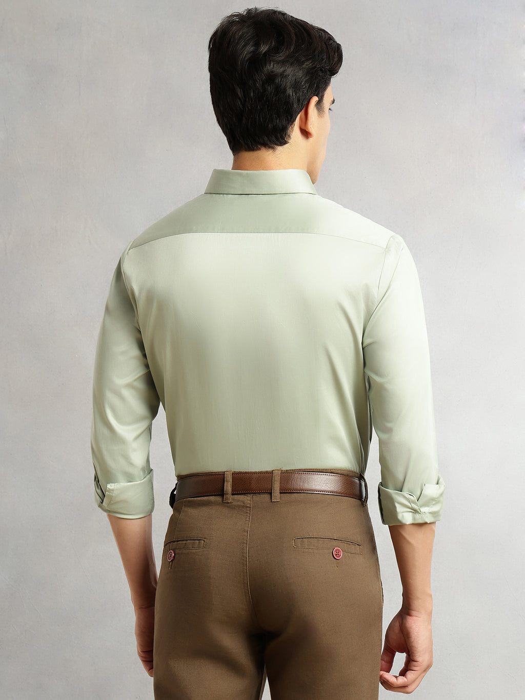 Thomas Scott Men Pista Premium Long Sleeves Regular Fit Spread Collar Solid 100% Cotton Formal Shirt