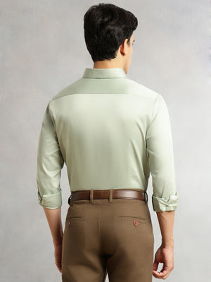 Thomas Scott Men Pista Premium Long Sleeves Regular Fit Spread Collar Solid 100% Cotton Formal Shirt